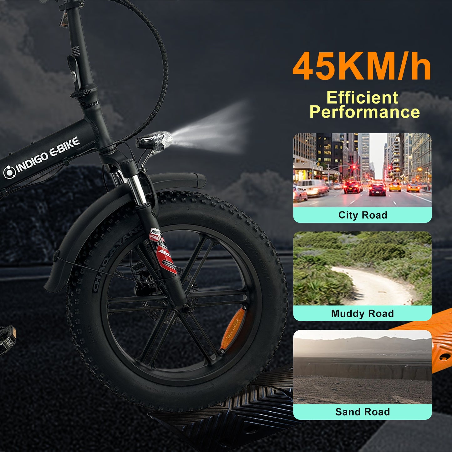 INGIMO 20×4.0 Folding Fat Tire Electric Bike – 48V 20Ah Battery, 250W Motor, 7-Speed