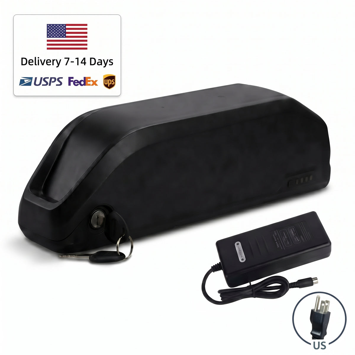 Polly 36V 15.6Ah E-Bike Battery Kit with US 2A Charger 30A BMS