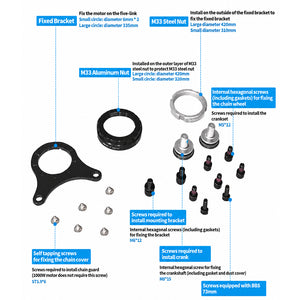BBS Mid Drive Motor Fixed Bracket Mounting Kit | M33 Nut Hardware Set For BBS01 BBS02 BBSHD E-bike Mid Motor Conversion