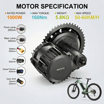 BAFANG 52V 1000W BBSHD UART Mid Drive Motor Kit with C965 Display