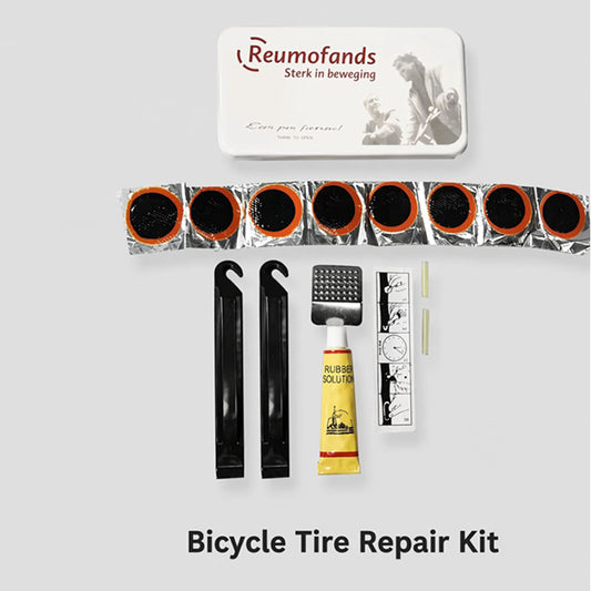 Portable Bicycle Inner Tube Patch Repair Kit | Bike Tire Levers + Patches + Rubber Cement Set