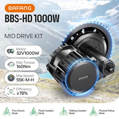 BAFANG BBSHD 48V 1000W UART Mid Drive Kit with C18 Display