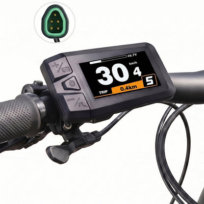1.9 Inch TFT Color Display, CAN Protocol 5 Pin Male Triangular Connector, E-Bike Dashboard Compatible with Bafang BBS CAN Series Mid Drive Motors