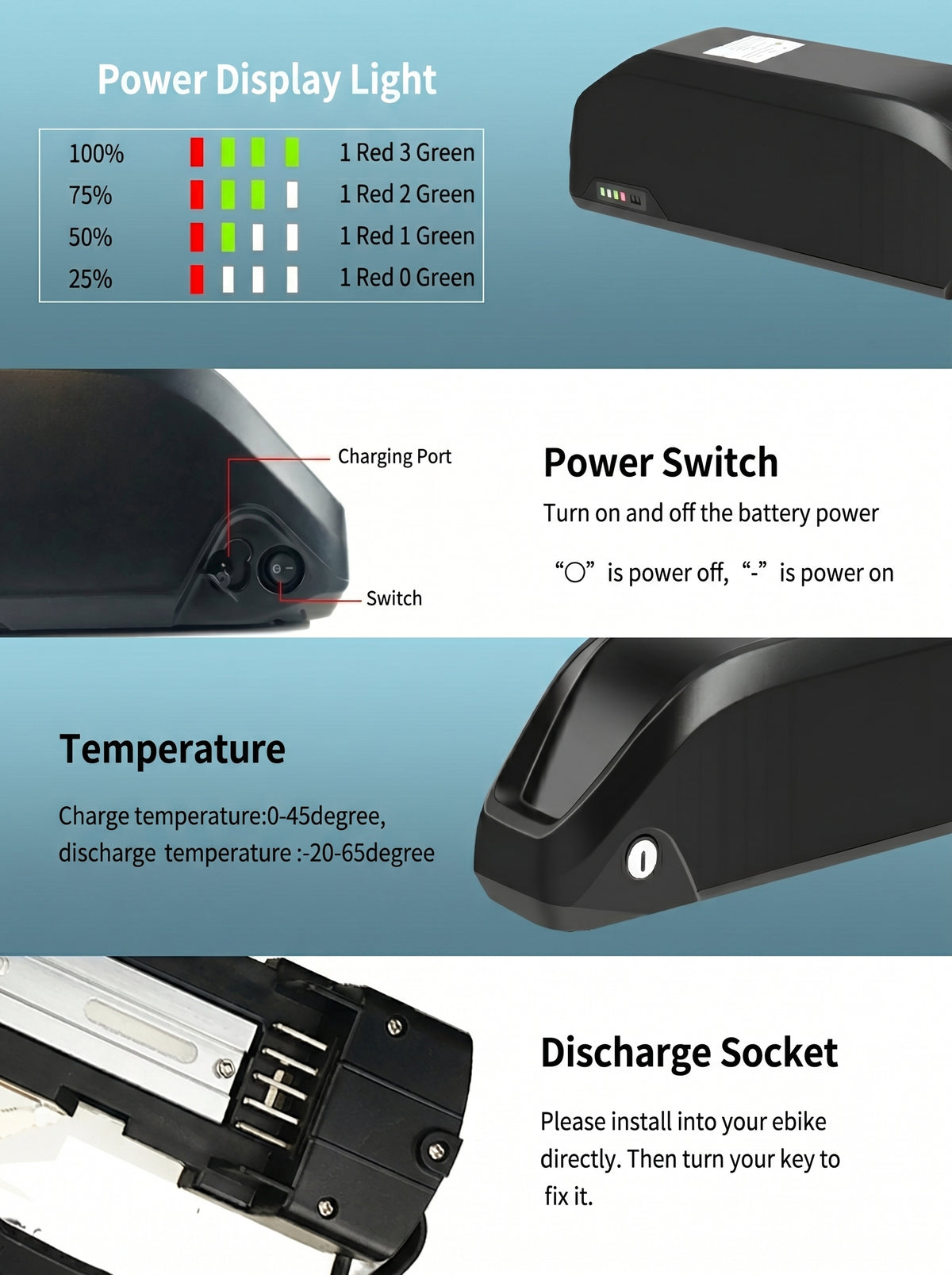 Polly 36V 13Ah-25Ah E-Bike Battery Smart BMS with 2A/3A Charger