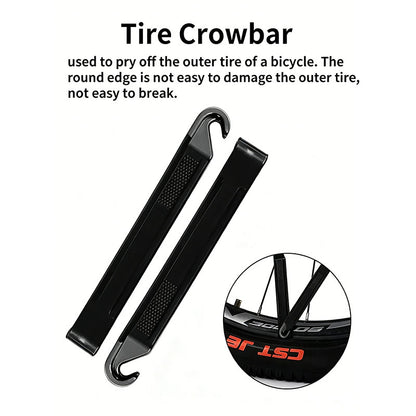 Portable Bicycle Inner Tube Patch Repair Kit | Bike Tire Levers + Patches + Rubber Cement Set
