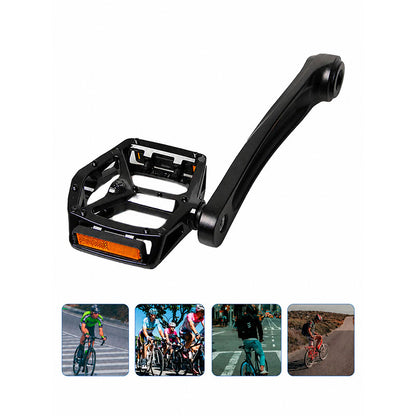 E-Bike Crank Arm Set + Flat Pedals | AC-08 Aluminum Alloy Cranks Compatible with Bafang, Shimano, Yamaha, Panasonic Mid Drive Motors