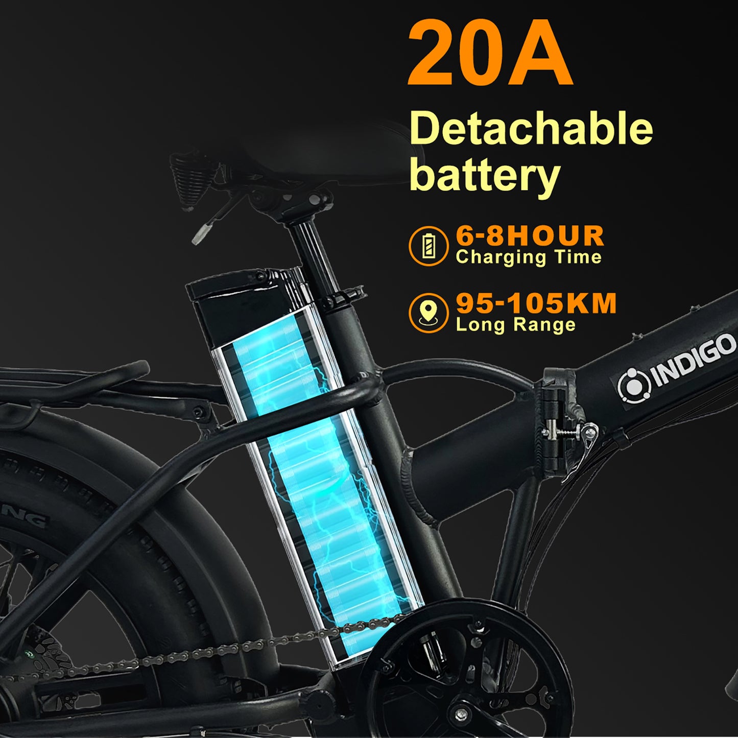 INGIMO 20×4.0 Folding Fat Tire Electric Bike – 48V 20Ah Battery, 250W Motor, 7-Speed