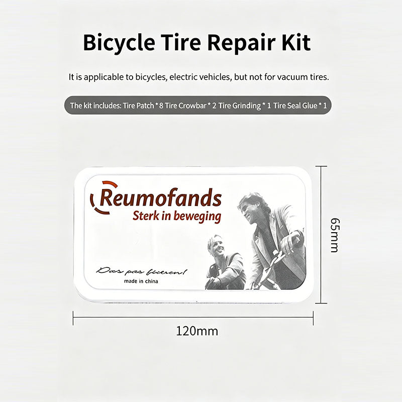 Portable Bicycle Inner Tube Patch Repair Kit | Bike Tire Levers + Patches + Rubber Cement Set