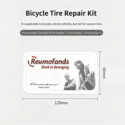 Portable Bicycle Inner Tube Patch Repair Kit | Bike Tire Levers + Patches + Rubber Cement Set