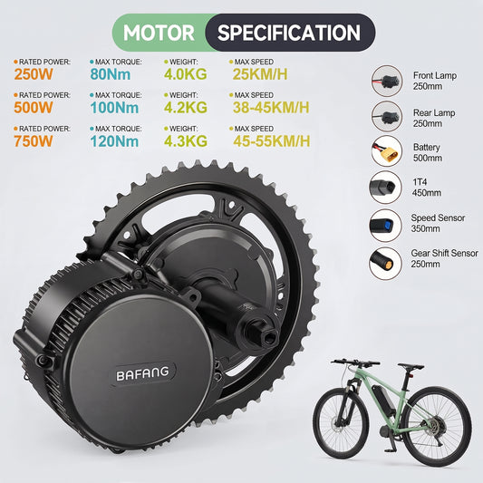 BAFANG BBS CAN 48V 750W Mid Drive E-Bike Kit with KD1286 Display