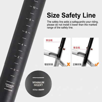 SP-S4 Suspension Seatpost 27.2/30.9/31.6mm 350mm 50mm Travel Adjustable