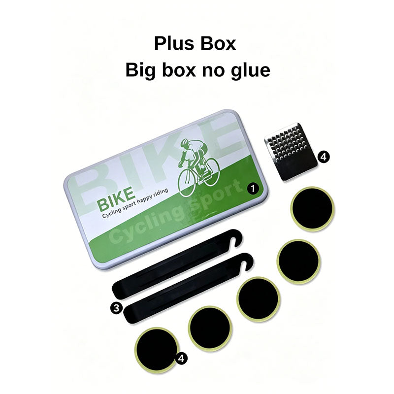 Portable Bicycle Inner Tube Patch Repair Kit | Bike Tire Levers + Patches + Rubber Cement Set