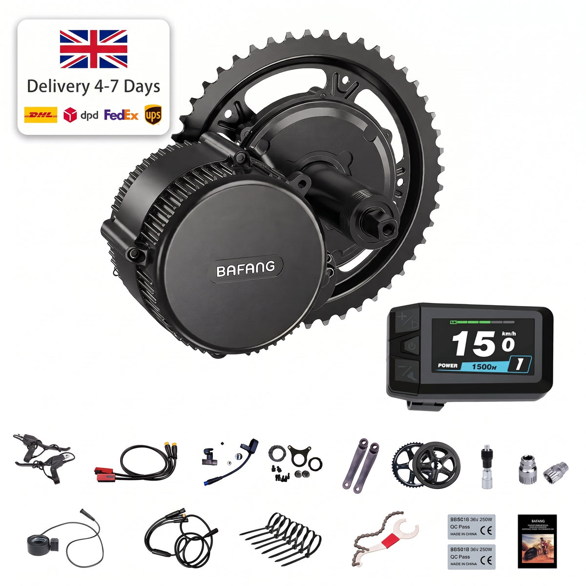 BAFANG BBS CAN 48V 750W Mid Drive E-Bike Kit with KD1286 Display
