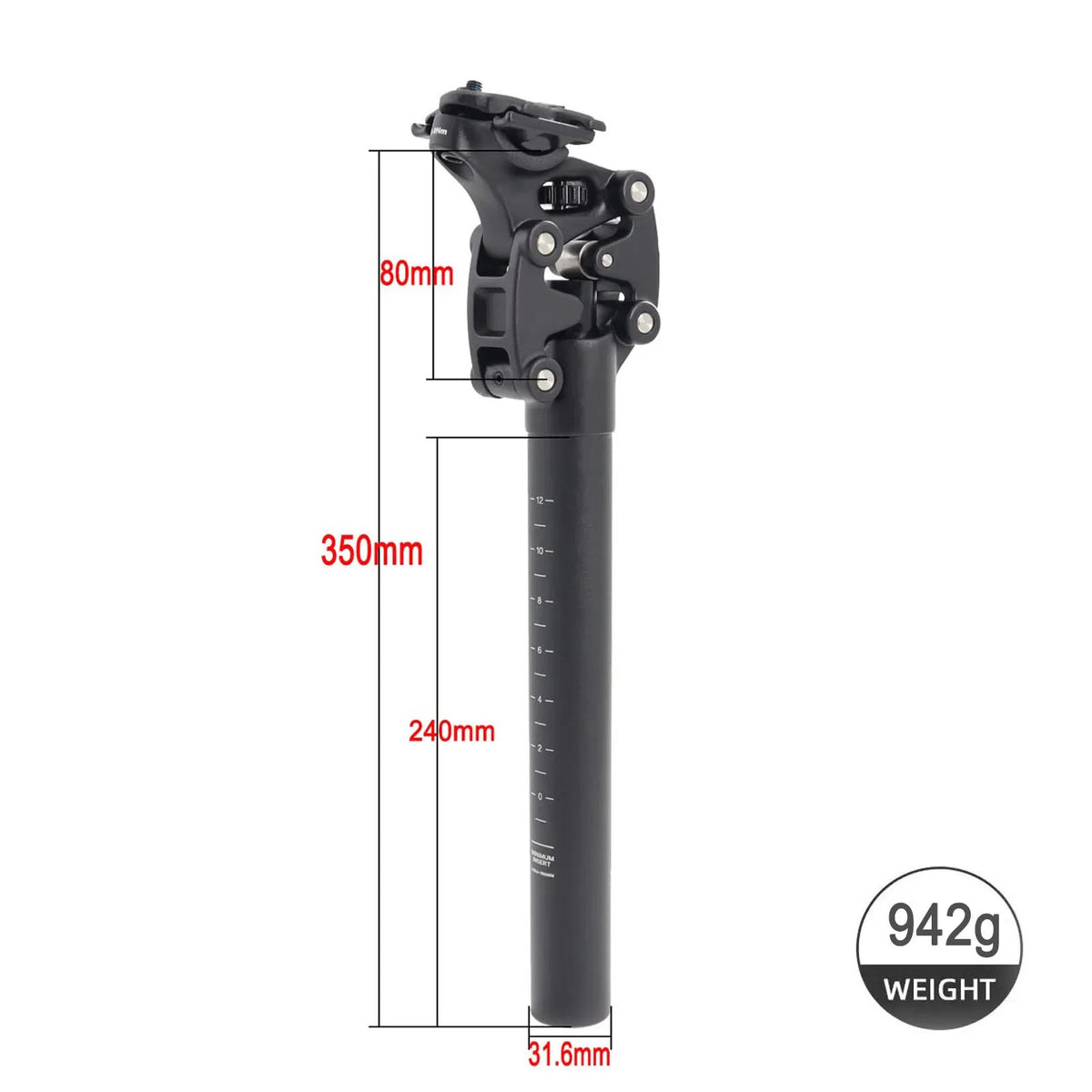 SP-S4 Suspension Seatpost 27.2/30.9/31.6mm 350mm 50mm Travel Adjustable