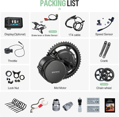 BAFANG CAN Mid Drive Motor Kit 48V 750W Display Brake Throttle