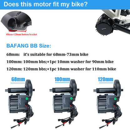 BAFANG BBSHD UART 52V 1000W Mid Drive Kit 750C-BLE 120mm BB 46T