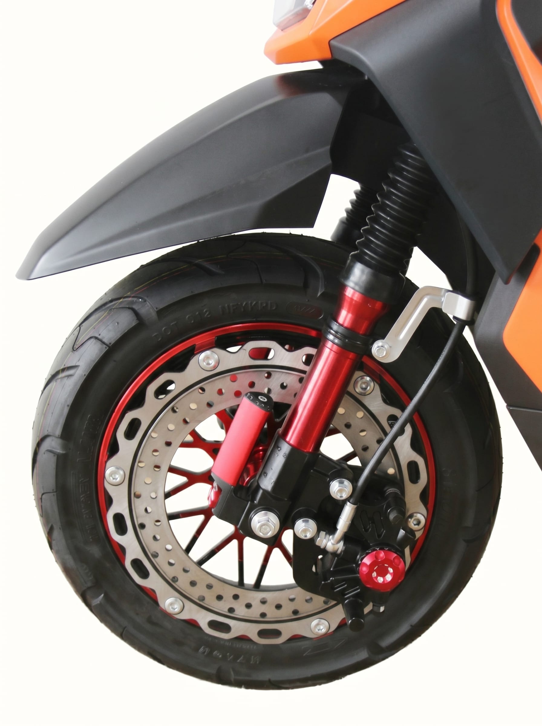 electric scooter front disc brake detail