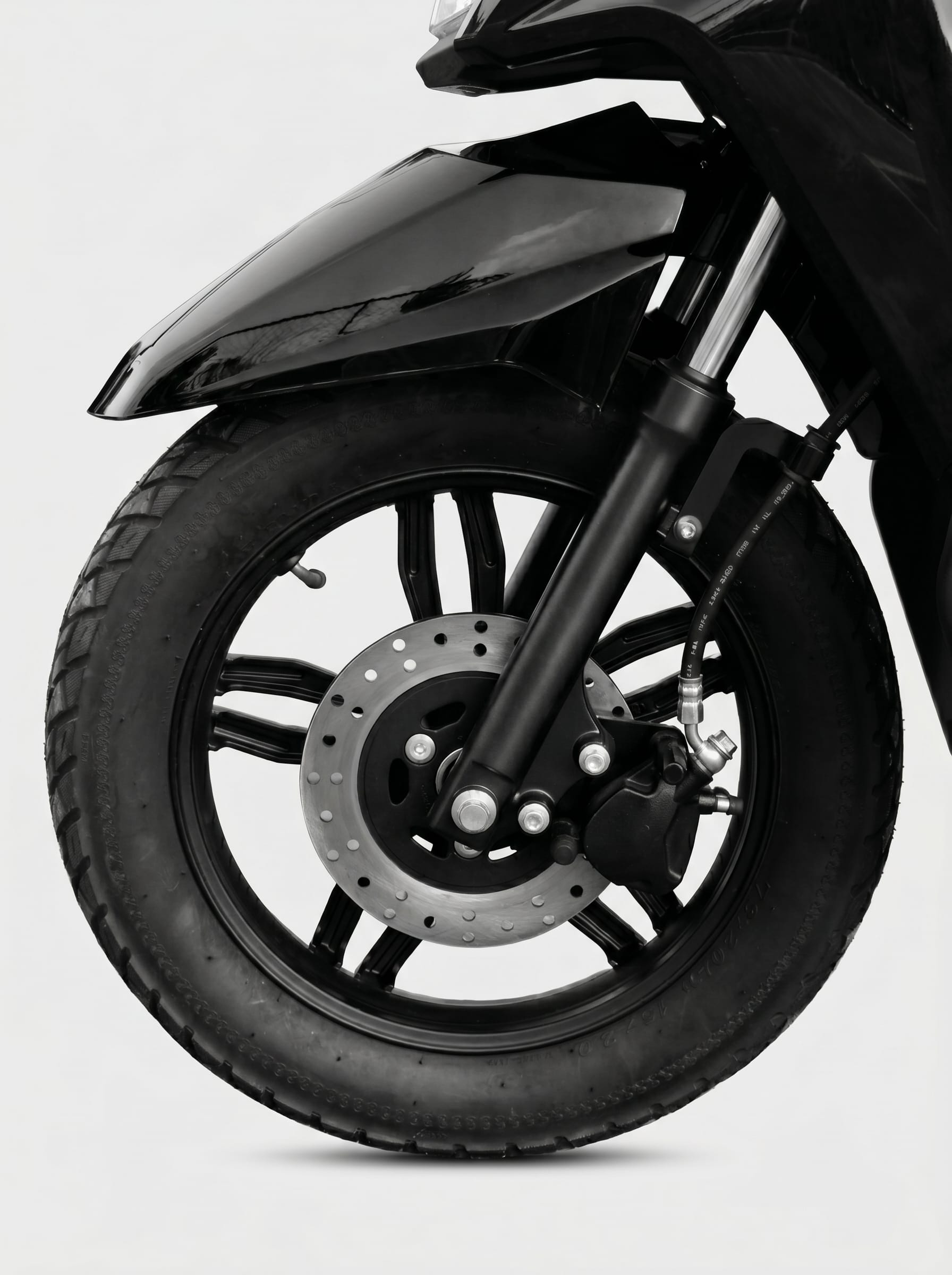 electric scooter front wheel detail