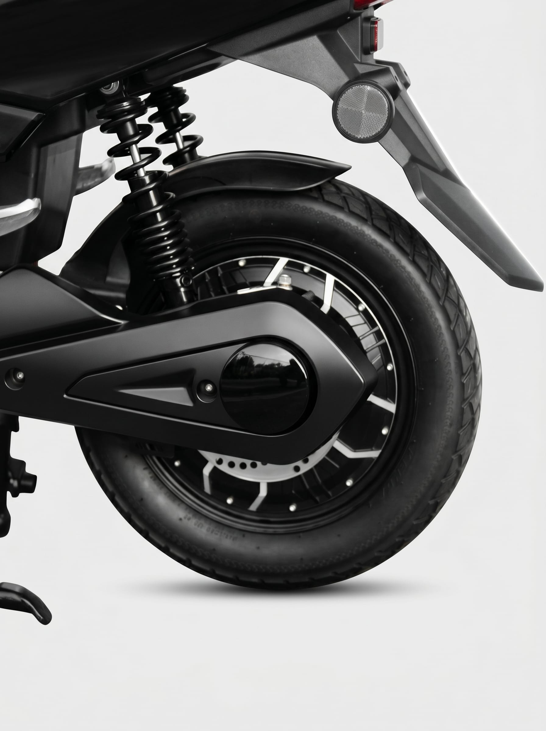 electric scooter rear wheel detail