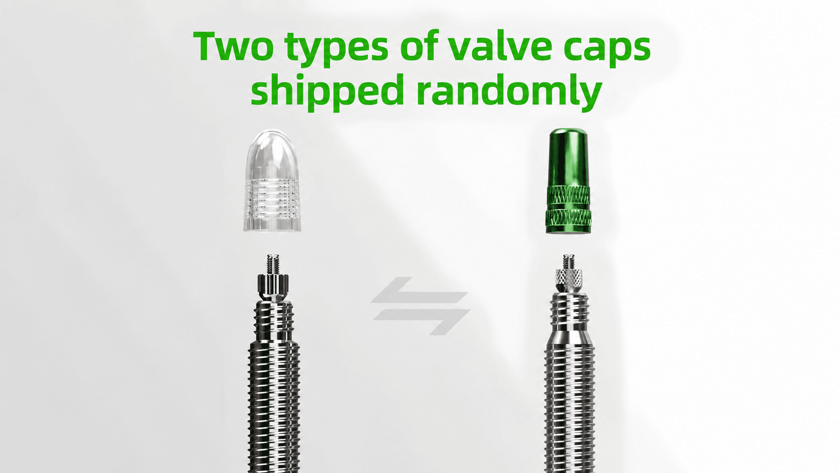 Two styles of valve caps for CYCLAMI FV45 presta valve TPU MTB inner tube transparent and metal green cap random delivery notice