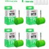 Cyclami ultralight green TPU mountain bike inner tube 4 pack set with 8 tire repair patches, FV45 Presta French valve bicycle tube kit for 20-28 inch MTB tires