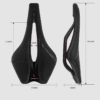KOCEVLO carbon bike saddle official dimension diagram, 139mm wide ergonomic hollow cutout, pressure relief center channel cycling seat size chart