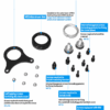 Full labeled diagram of BAFANG BBS01 BBS02 BBSHD mid drive motor mounting kit, including fixed bracket, M33 nuts, hex screws and chain guard tapping screws, full installation hardware set