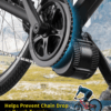 BAFANG chainring with chain guard installed on BBS01B BBS02B electric bike motor helping prevent chain drop on rough terrain
