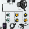 Connection schematic diagram of Bafang mid motor with 1T4 ebike harness cable, connect display, thumb throttle, dual brake levers via waterproof splitter wire