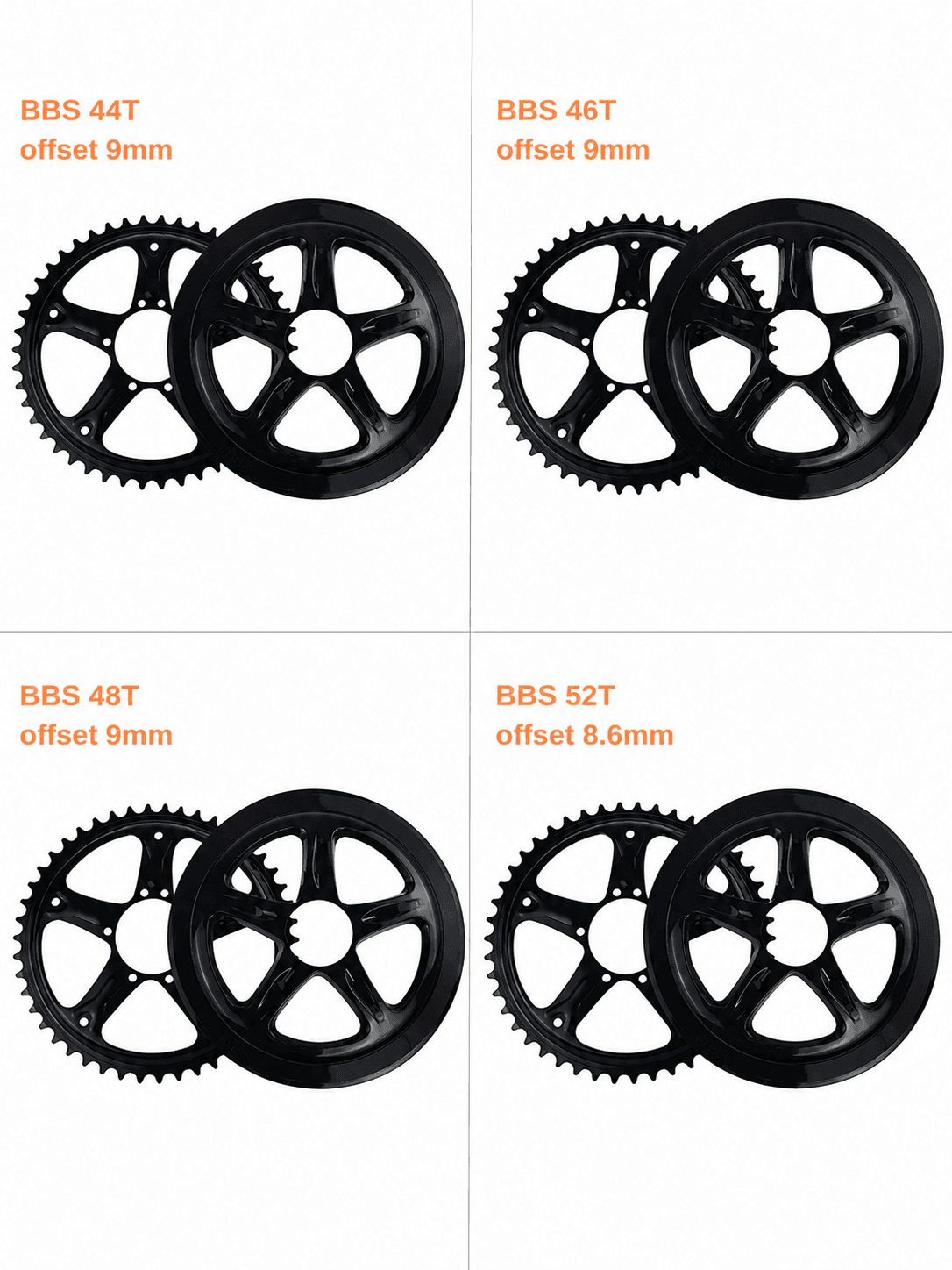 BAFANG Mid Drive Chainring with Chain Guard for BBS01B BBS02B Conversion Kits | 44T 46T 48T 52T - Image 3