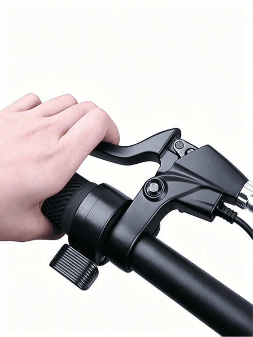Demo picture of installing Bafang ebike brake lever on handle grip, human hand operation display