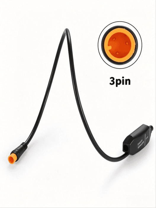 3-pin orange port close-up for Bafang SS01 gear shift sensor, e-bike motor wiring accessory