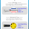 Wiring diagram of SM 3pin and waterproof WP connector for 130X thumb throttle, 5V signal battery wire definition, cable length specification