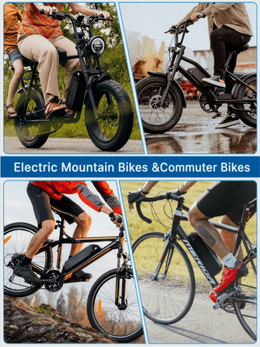 48V lithium down tube battery compatible with fat tire electric bikes, mountain ebikes and daily commuter electric bicycles