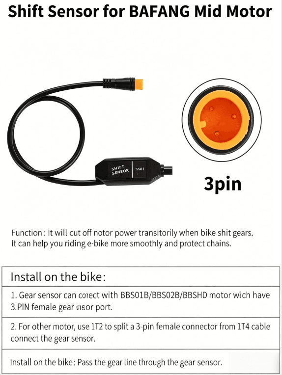 SS01 3 Pin Shift Sensor Cable for BAFANG Mid Drive Motor - Image 6