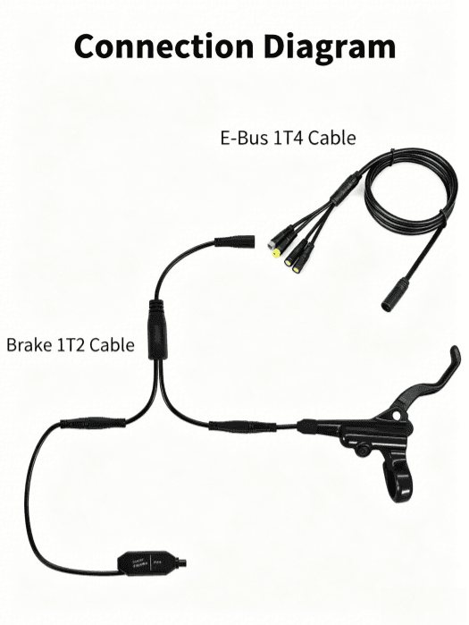 Connection diagram of SS01 shift sensor matched with 1T4 & 1T2 cables for electric bike assembly