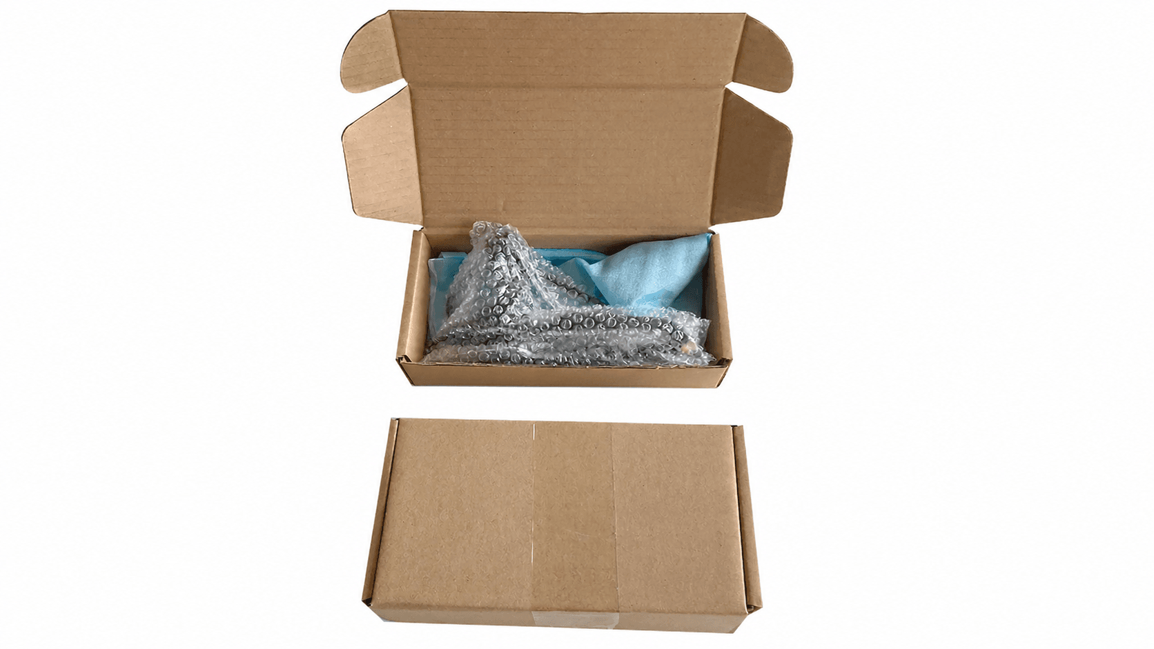 Bafang e-bike brake lever pair kraft box packaging with bubble wrap, protective retail package for electric bicycle cut-off brake handle