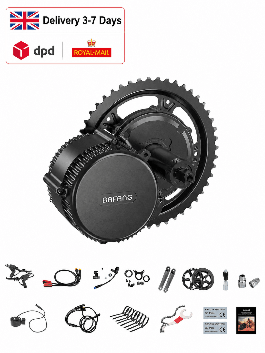 BAFANG BBS01B/BBS02B/BBSHD 250W mid drive ebike conversion kit full set, UK 3-7 day delivery DPD Royal Mail