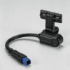 White background product shot, standalone Bafang CAN bus hall speed sensor with G4.3 blue 4-pin plug and fixed mounting bracket for ebike mid drive motor