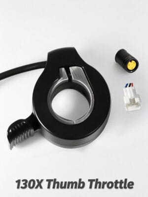 130X thumb throttle main product image, universal ebike thumb speed accelerator with SM and waterproof WP plug accessories
