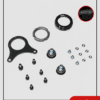 IEBIKE complete BAFANG mid drive motor mounting hardware kit, includes fixed bracket, M33 steel nut, M33 aluminum protective nut, assorted hex socket screws with gaskets, full installation accessory set for BBS01B BBS02B BBSHD ebike conversion motors