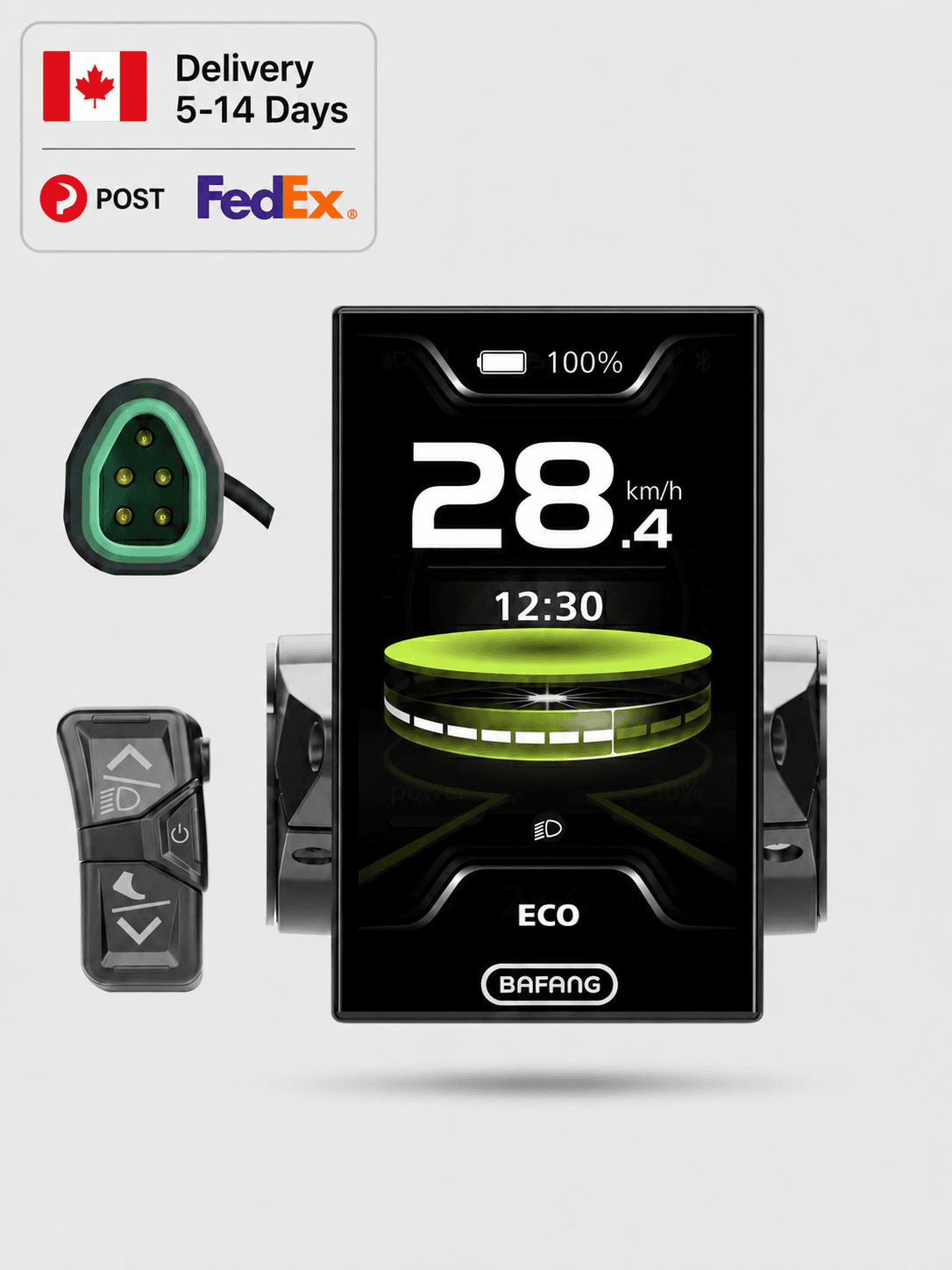 DPC010 LCD dashboard with control switch and 5 pin CAN connector, electric bike speed meter screen for Bafang mid drive motor system